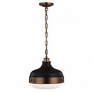 Cadence 2 Light Pendant - Dark Antique Brass/Matte Black
