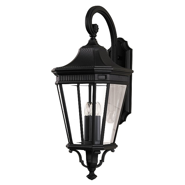 Cotswold Lane 3 Light Large Wall Lantern - Black