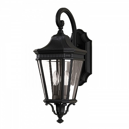 Cotswold Lane 2 Light Medium Wall Lantern - Black