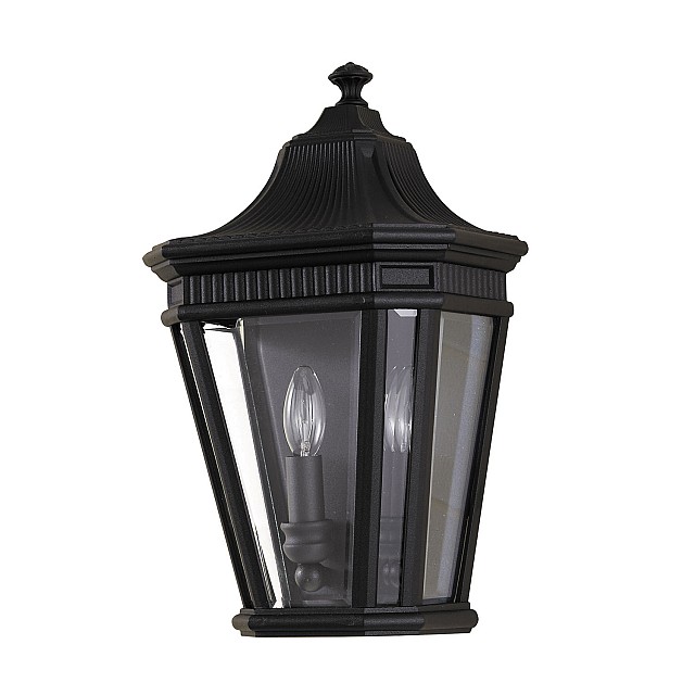 Cotswold Lane 2 Light Half Wall Lantern - Black