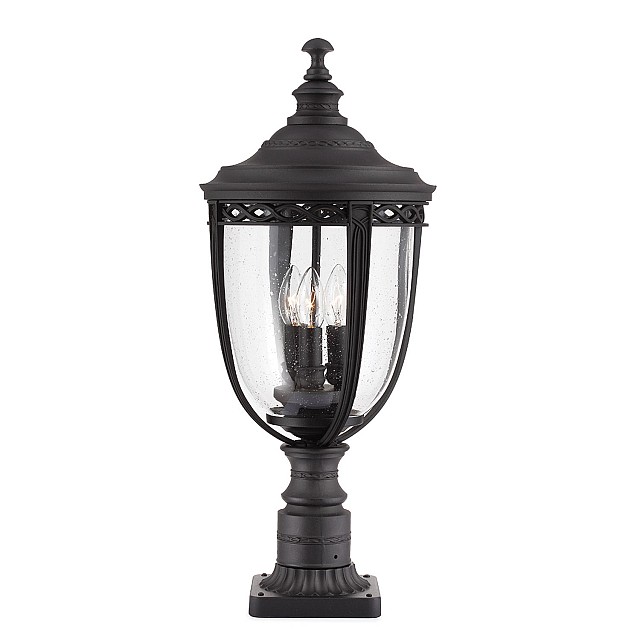 English Bridle 3 Light Large Pedestal - Black