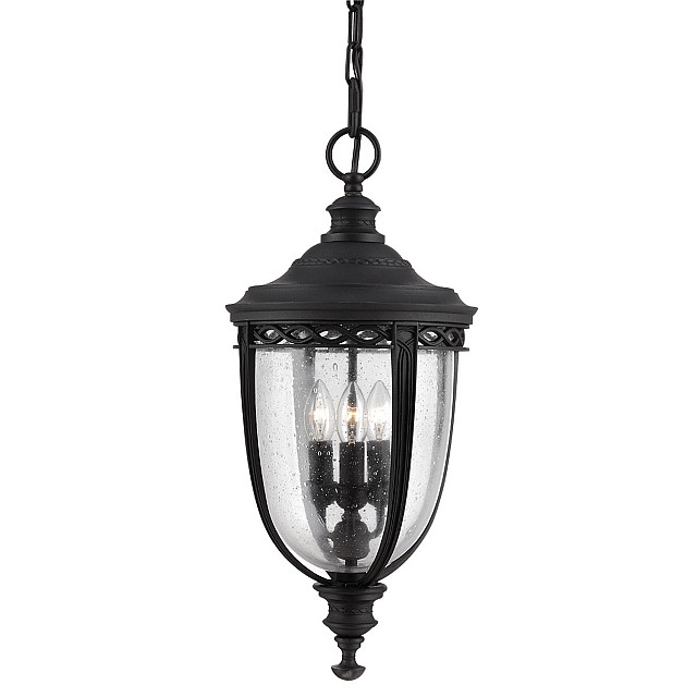 English Bridle 3 Light Large Chain Lantern - Black