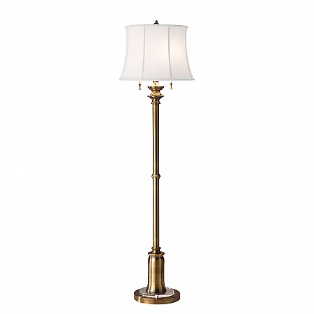 Stateroom 2 Light Floor Lamp - Bali Brass