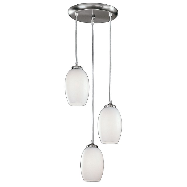 Spreader with 3 x Matt Opal Glasses Satin Nickel Finish