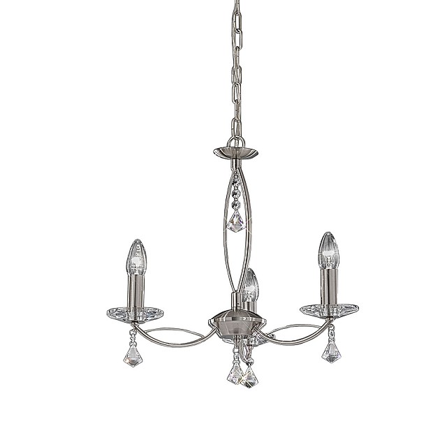 Monaco 3 light Fitting Satin Nickel Finish