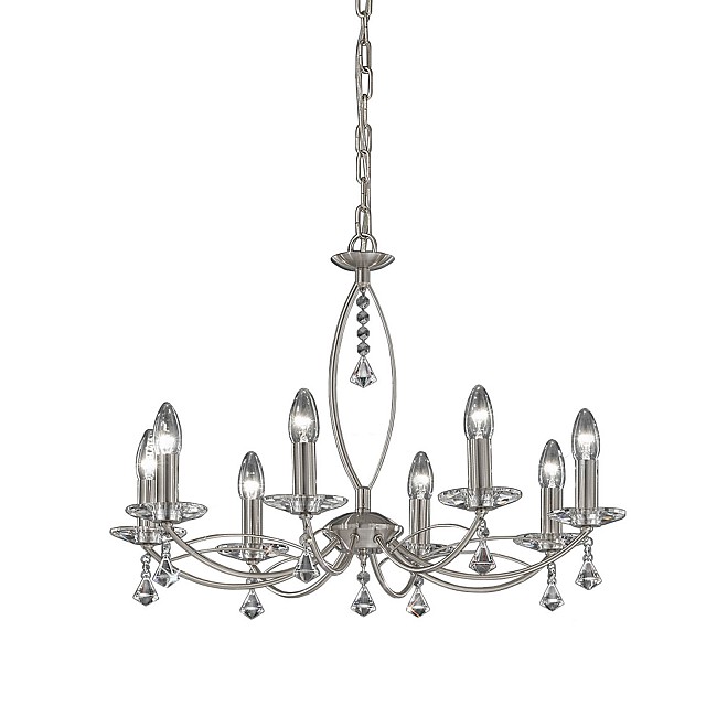 Monaco 8 light Fitting Satin Nickel Finish