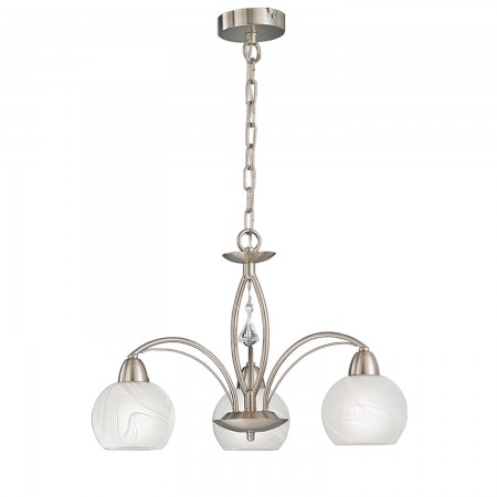 Thea 3 light Fitting Satin Nickel Finish