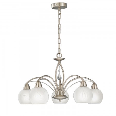 Thea 5 light Fitting Satin Nickel Finish