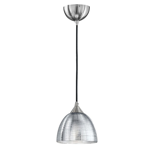 Vetross black cord suspension with translucent silver glass Satin Nickel Finish