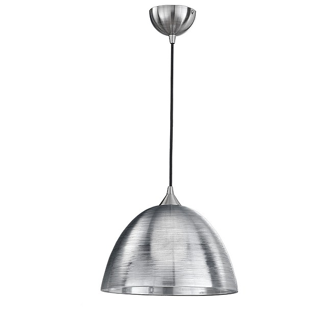 Vetross black cord suspension with 350mm translucent silver glass Satin Nickel Finish