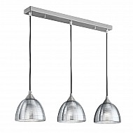 Vetross suspension with 3 translucent silver glasses Satin Nickel Finish