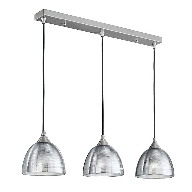 Vetross suspension with 3 translucent silver glasses Satin Nickel Finish