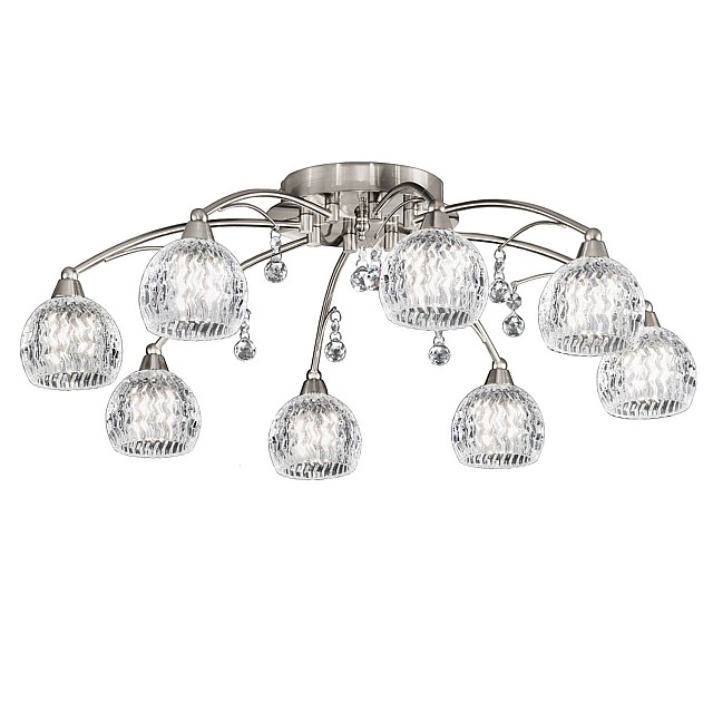 Jura 8 light Fitting Satin Nickel Finish