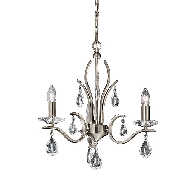 Willow 3 light Fitting Satin Nickel Finish