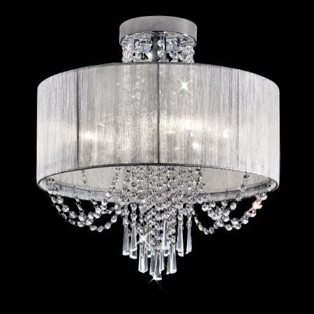 Empress 6 light Flush Chrome Finish