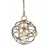 Orbit 1 light Pendant Painted Antique / Gold Finish