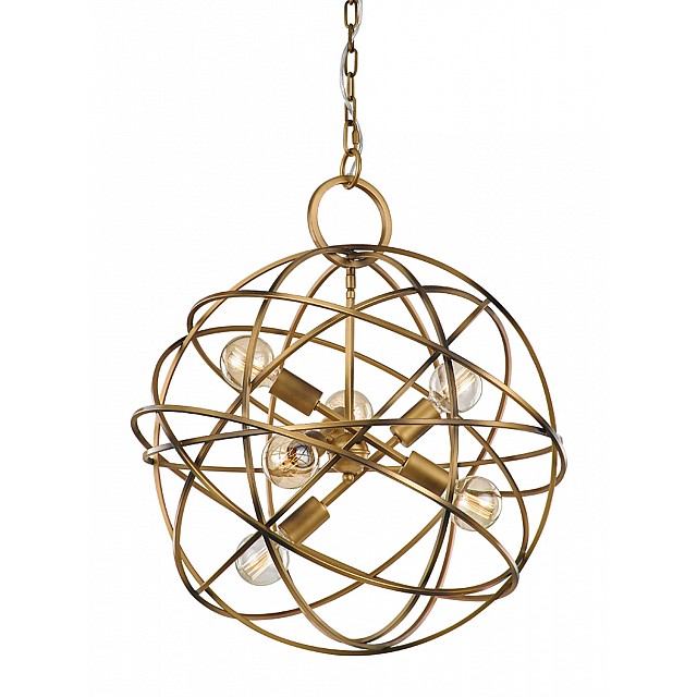 Orbit 6 light Pendant Gold Colour Finish