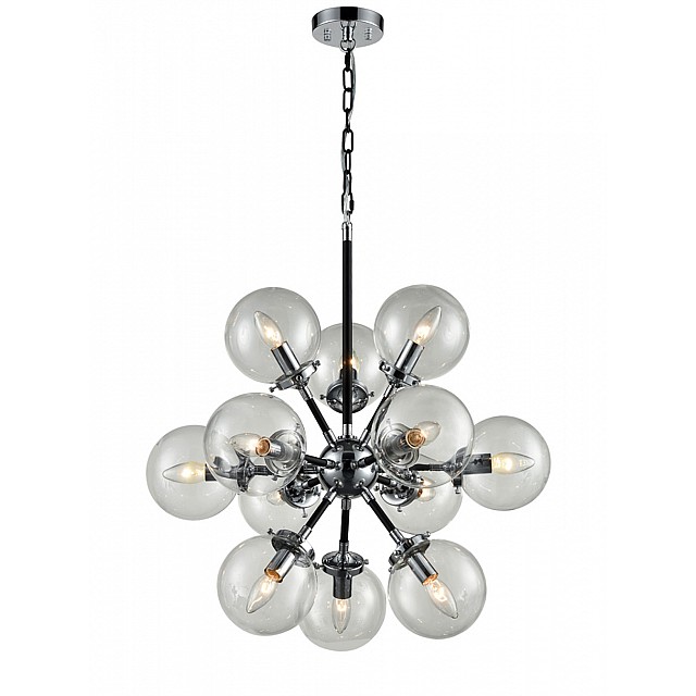 Reaction 12 light Fitting Black / Silver Finish