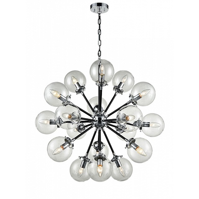 Reaction 18 light Fitting Black / Silver Finish
