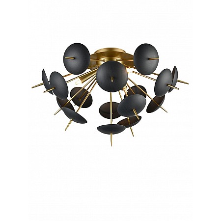 Dandy 3 light FlushFitting Black / Gold Finish