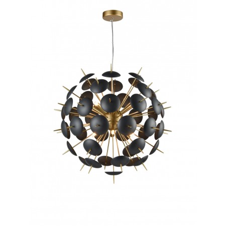 Dandy 6 light Pendant Black / Gold Finish