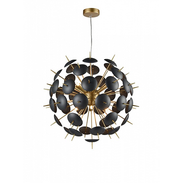 Dandy 6 light Pendant Black / Gold Finish