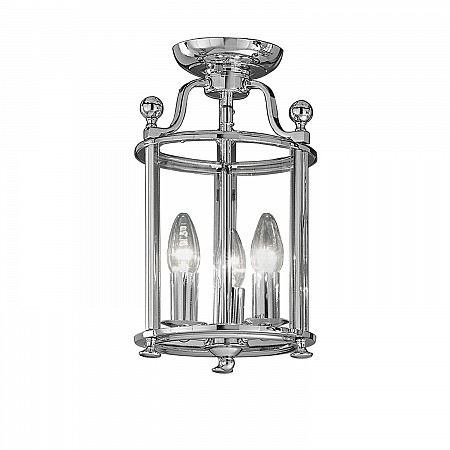 Pasillo 3 light Flush Lantern Chrome Finish