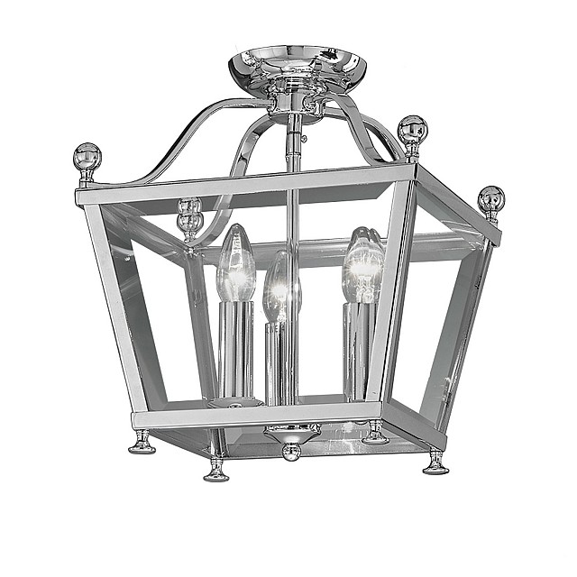 Atrio 3 light Flush Lantern Chrome Finish