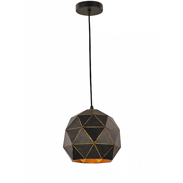 Tangent Small Pendant Black / Gold Finish
