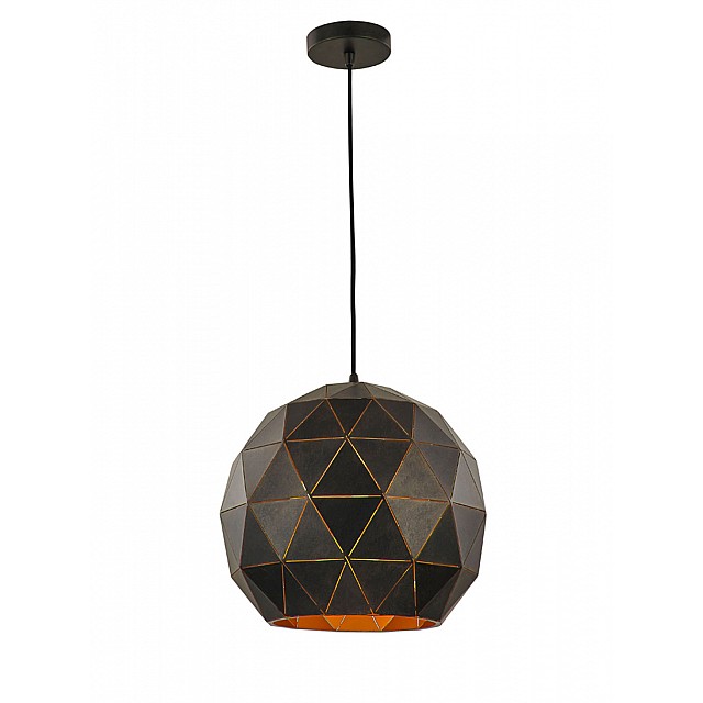 Tangent Large Pendant Black / Gold Finish
