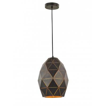 Tangent Oval Pendant Black / Gold Finish