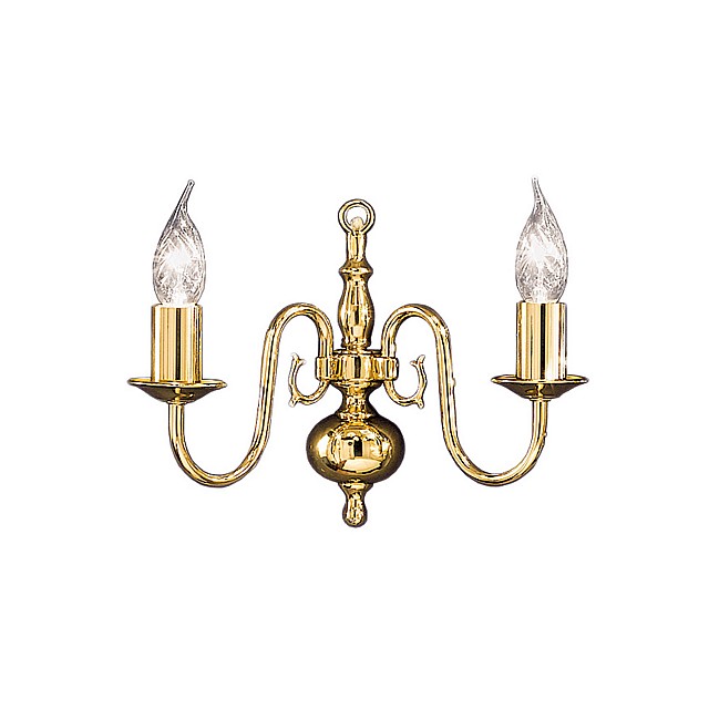 Delft 2Lt Bracket Polished Brass Finish