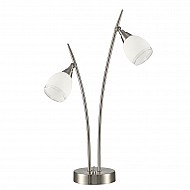 Lutina 2 light Table Lamp Satin Nickel Finish