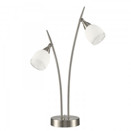 Lutina 2 light Table Lamp Satin Nickel Finish