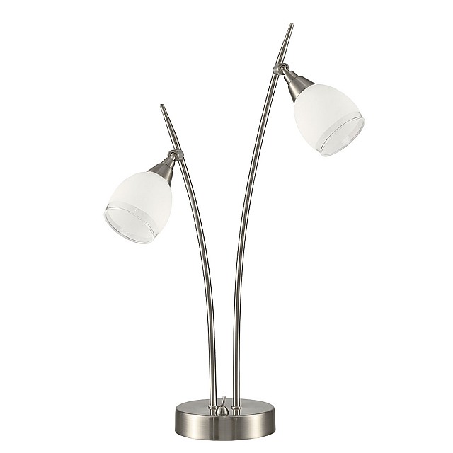 Lutina 2 light Table Lamp Satin Nickel Finish