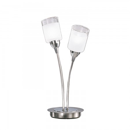 Campani 2lt Table Lamp Chrome / Satin Nickel Finish