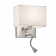 Wall Bracket with LED Reading Light Satin Nickel Finish