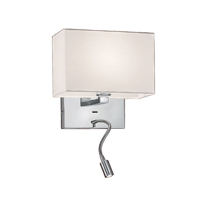 Wall Bracket with LED Reading Light Chrome Finish