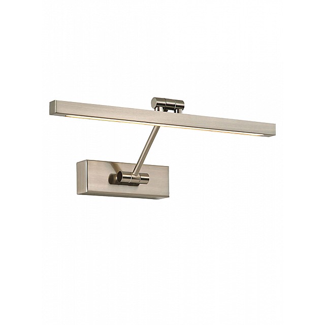 LED Square section picture light 8W Satin Nickel Finish