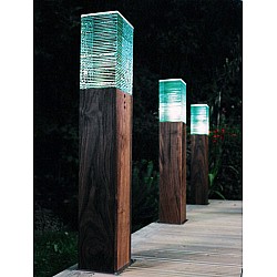 Large Wooden Bollard With Glass Layers Top