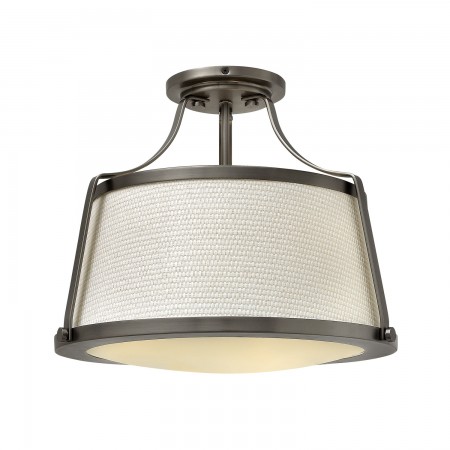 Charlotte 3 Light Semi-Flush - Antique Nickel