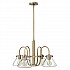 Congress 4 Light Clear Glass Chandelier - Brushed Caramel