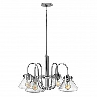 Congress 4 Light Clear Glass Chandelier - Chrome