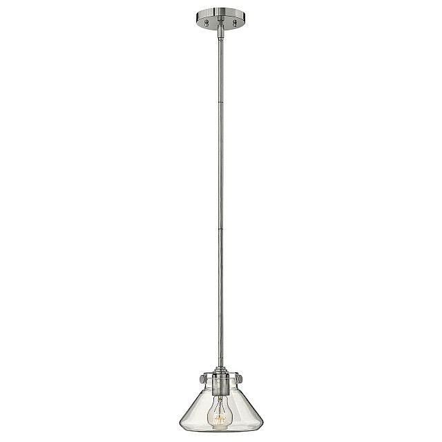 Congress 1 Light Clear Glass Pendant - Chrome