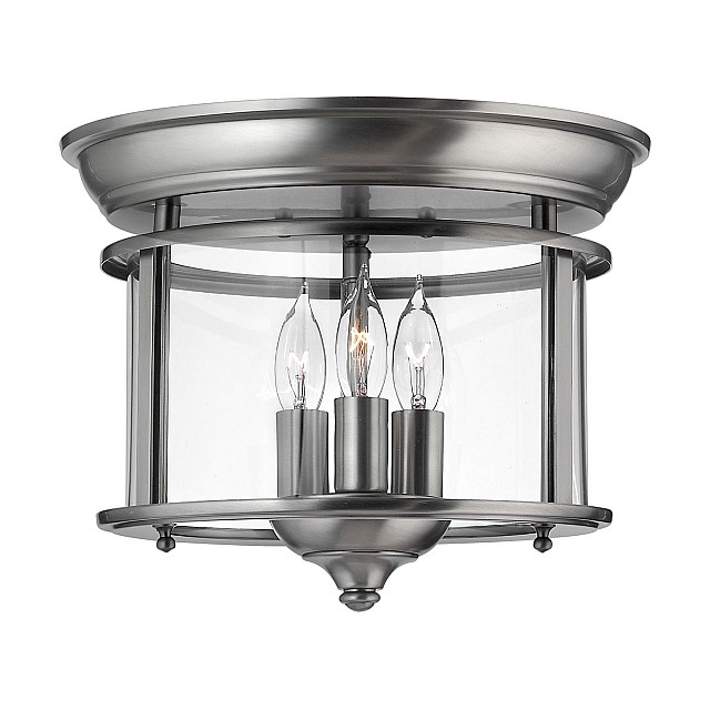 Gentry 3 Light Flush Mount - Pewter