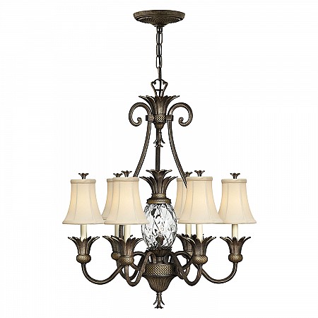 Plantation 7 Light Chandelier - Pearl Bronze