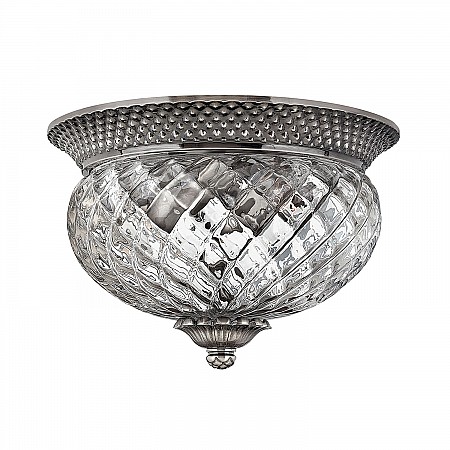 Plantation 2 Light Small Flush - Polished Antique Nickel
