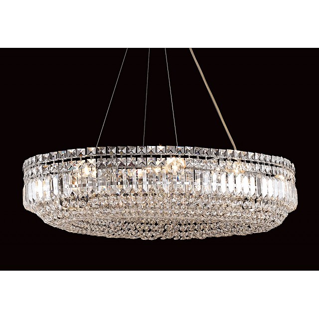 Olovo Oval Lead Crystal Chandelier in Chrome