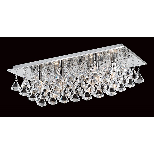 Parma Rectangle Crystal Flush 6 Light