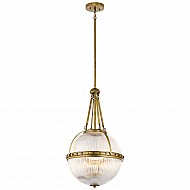 Aster 3 Light Pendant - Natural Brass